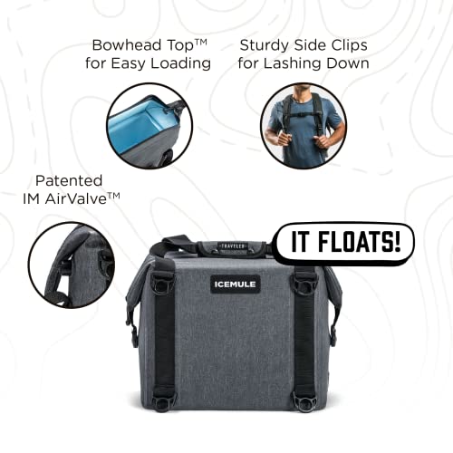 Icemule Traveler Backpack Cooler – Removable Butterfly Straps, 100% Waterproof, 24+ Hours Cooling, Soft Sided Cooler For Hiking, Camping & Picnics, 25 Liter, Fits 20 Cans + Ice, Snow Grey #TOP2