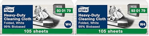 Chiffon de nettoyage Tork 930179 W4 blanc absorbant mono-pli biobased lot de 2 paquets