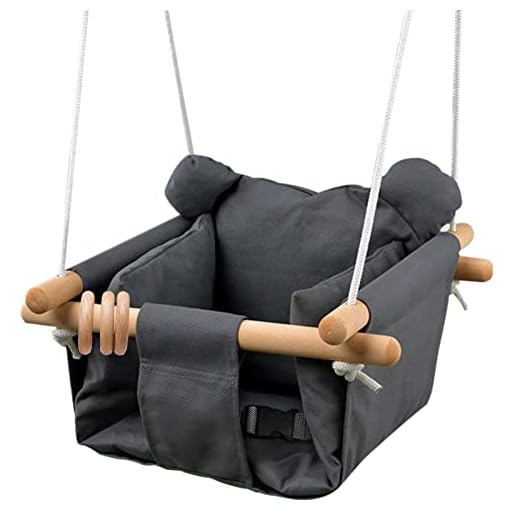 DILIMI Baby Canvas Hanging Swing Seat Toddler Secure Indoor & Outdoor Hammock Toy Grey