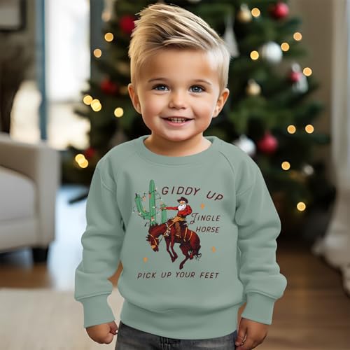 AG AGUU Moletom de Natal com estampa de caubói para bebês meninos e meninas com cavalo, pulôver de N