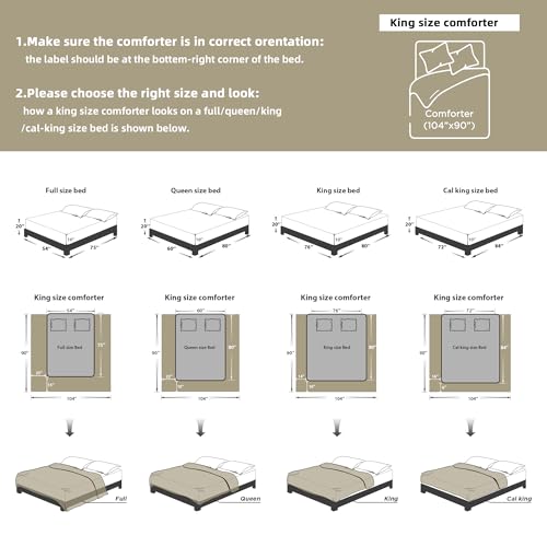 Image of Litanika Wheat King Size Comforter Set, 3 Pieces Tufted Boho Farmhouse Bedding Comforter Sets, Lightweight Fluffy Comforter Bed Set for All Season (104x90In Comforter and 2 Pillowcases)