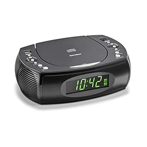 Karcher UR 1308 wekkerradio met cd-speler en FM-radio (20 zendergeheugens) – wekker met dual-alarm, USB-oplader & backup functie