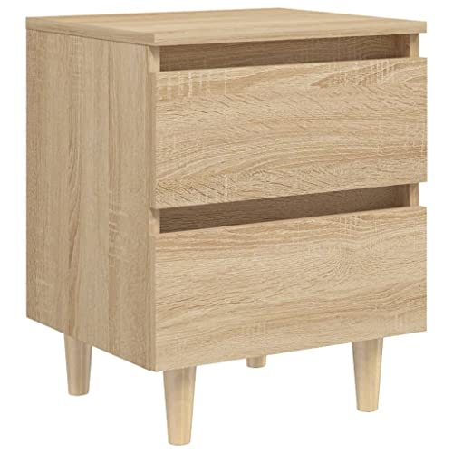 vidaXL Mesita de Noche con Patas Aparador Auxiliar Cama Armario Dormitorio Habitación Organizador Almacenamiento Roble Sonoma 40x35x50 cm Madera Pino