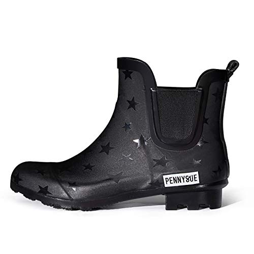 Pennysue Women's Ankle Rain Boots Waterproof Short Chelsea Booties Outdoor Garden Work Shoes Anti Slip #TOP6