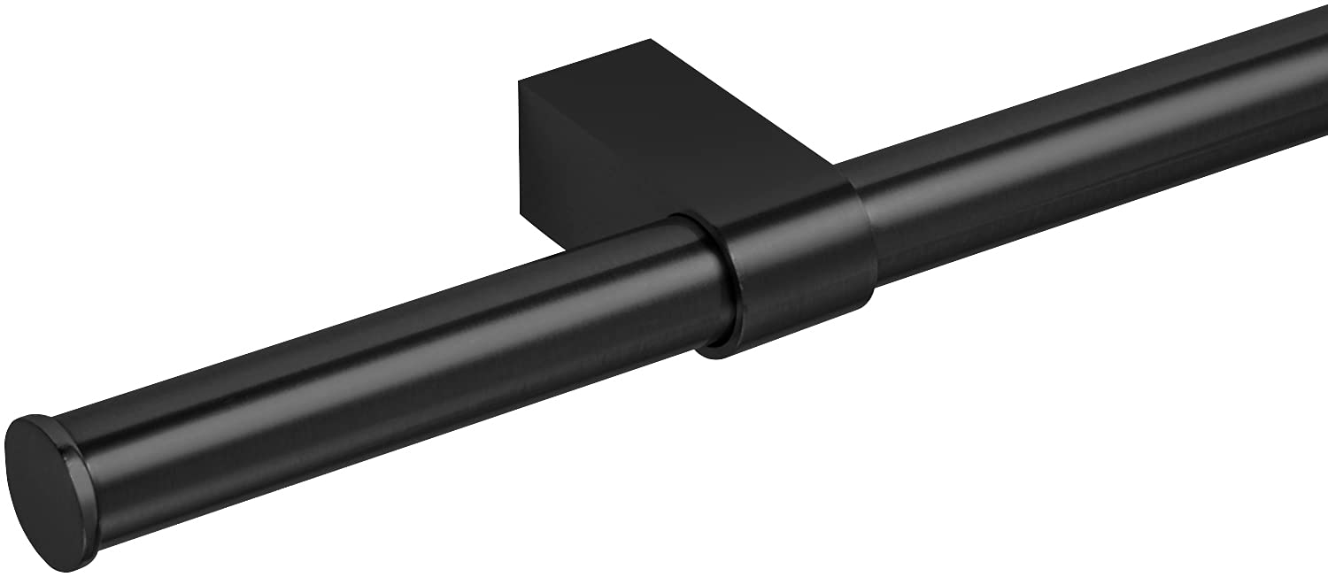 Gedotec design ringhiera cucina sistema di ringhiere a parete cucina | nero opaco | set di ringhiere lunghezza: 1200 mm | sistema di ringhiere con 5 ganci a S con materiale di fissaggio | 1 set comp