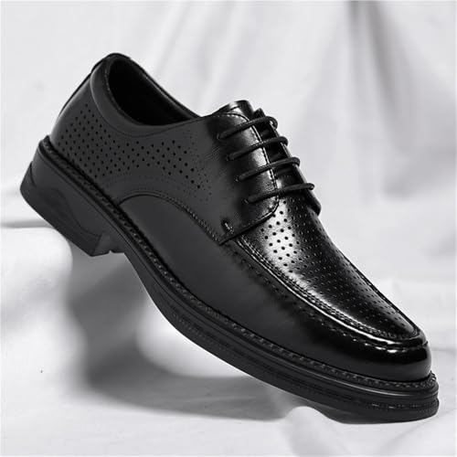 Men's Summer Casual Breathable Hollow Out Soft Sole Round Toe Business Dress Low Cut Sandals Comfortable Stylish Leather Shoes4
