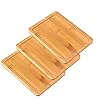 3 Stuksrechthoekig Dienblad Van Bamboe, Dienblad Van Bamboe, Bamboe Dienblad Voor Eten, Rechthoekige Succulente Bloempot…