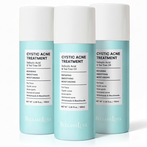 BellamiLuxx Cystic Acne Treatment for Face: Hormonal Acne Treatment Cream for Teens & Adults - Salicylic Acid & Tea Tree Oil Pimple Spot Remover - Anti-Acne Moisturizer Reduces Redness, Blemishes
