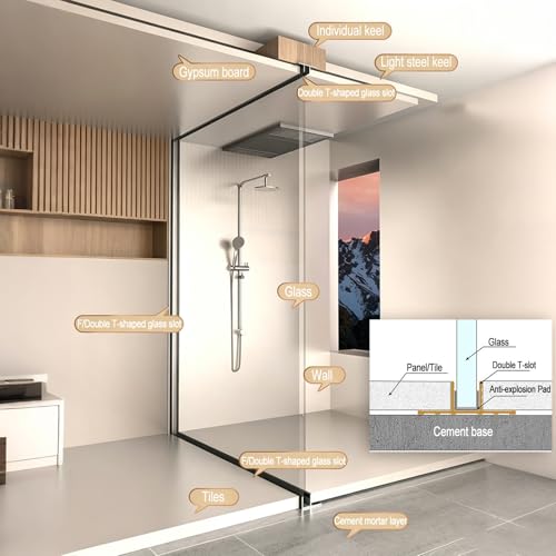 Fixation des panneaux de douche sans vibrations profilé blanc - 6