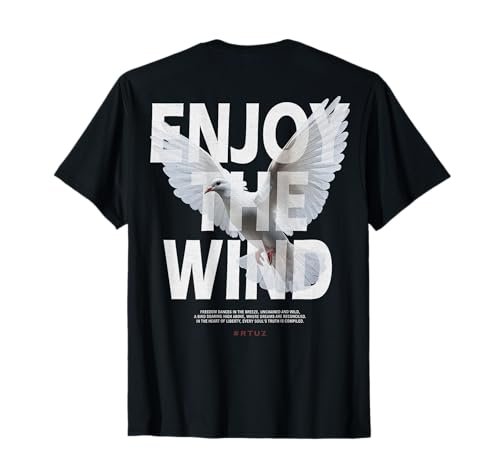 Hip Hop Retro Vintage Urban Backprint Streetwear weiße Taube T-Shirt