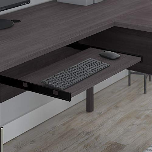 Bush-SET011SG-Somerset-72-Inch-W-L-Shaped-Desk-wHutch-and-5-Shelf-Bookcase-Storm-Gray