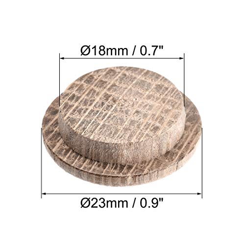 Image of uxcell Wood Button Plugs 0.7 Inch Oak Hardwood Screw Hole Furniture Plugs 10 Pack