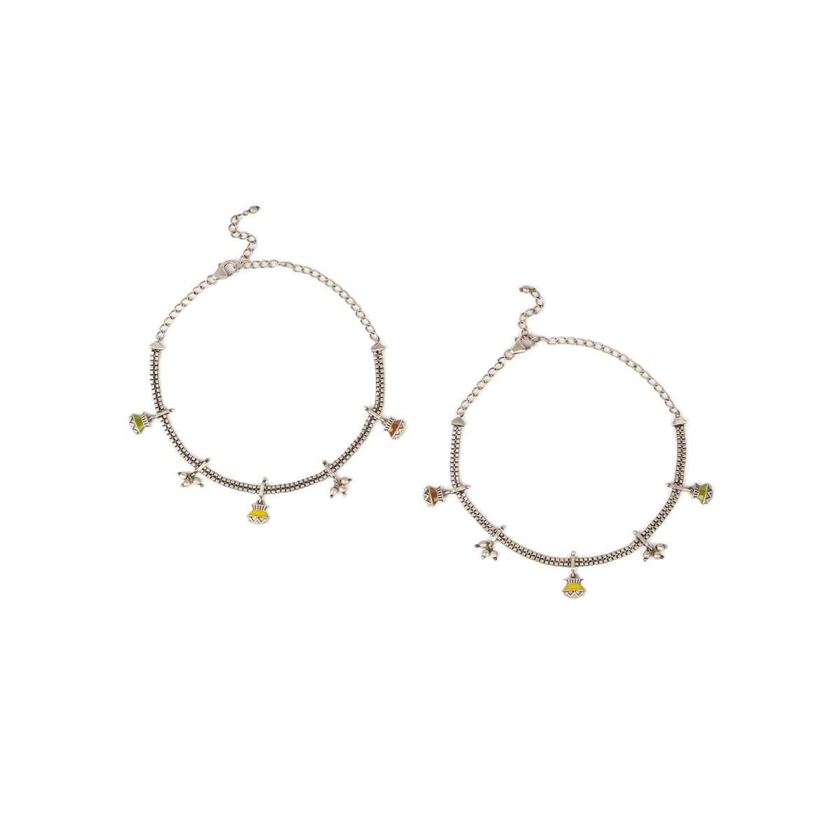 shaya by CaratLane 925 Silver Kolshi Anklets in Oxidised Gifts for Womens & Girls-picture-45