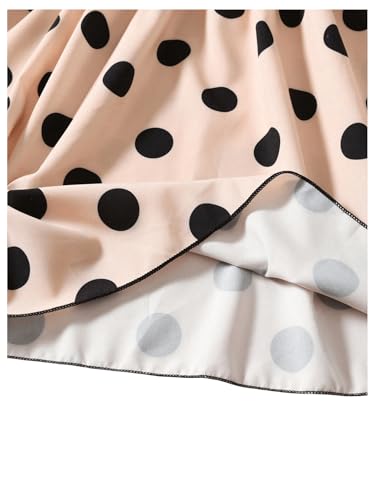 SweatyRocks Girl's Polka Dots Lace Ruffle Trim Belted Dress A Line Crewneck Short Sleeve Flared Dresses3
