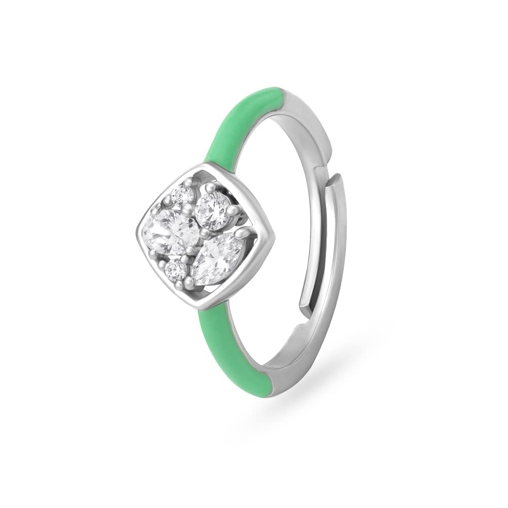 Mia by Tanishq92.5 Silver Dainty Charming Ring with Cubic Zirconia