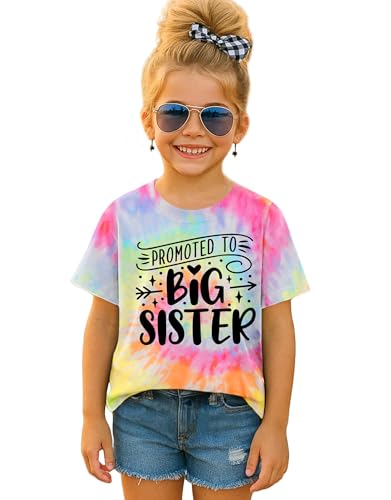 Big Sister Shirts for Girls Toddler Girls Promoted to Big Sister Tee Tops Short Sleeve Summer Clothing