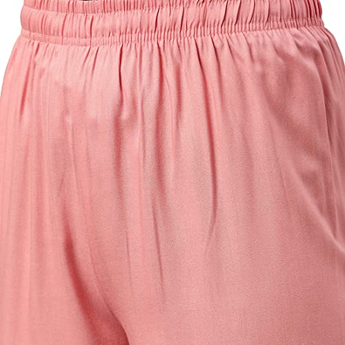 Image of GO COLORS Soft Viscose Basic Palazzo Full Length for Women| Breathable, Mid Rise, Relaxed Fit