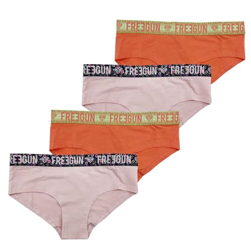 FREEGUN Lot de 4 Boxers Fille en Coton (10-12 Ans, Pack02 FGM50)