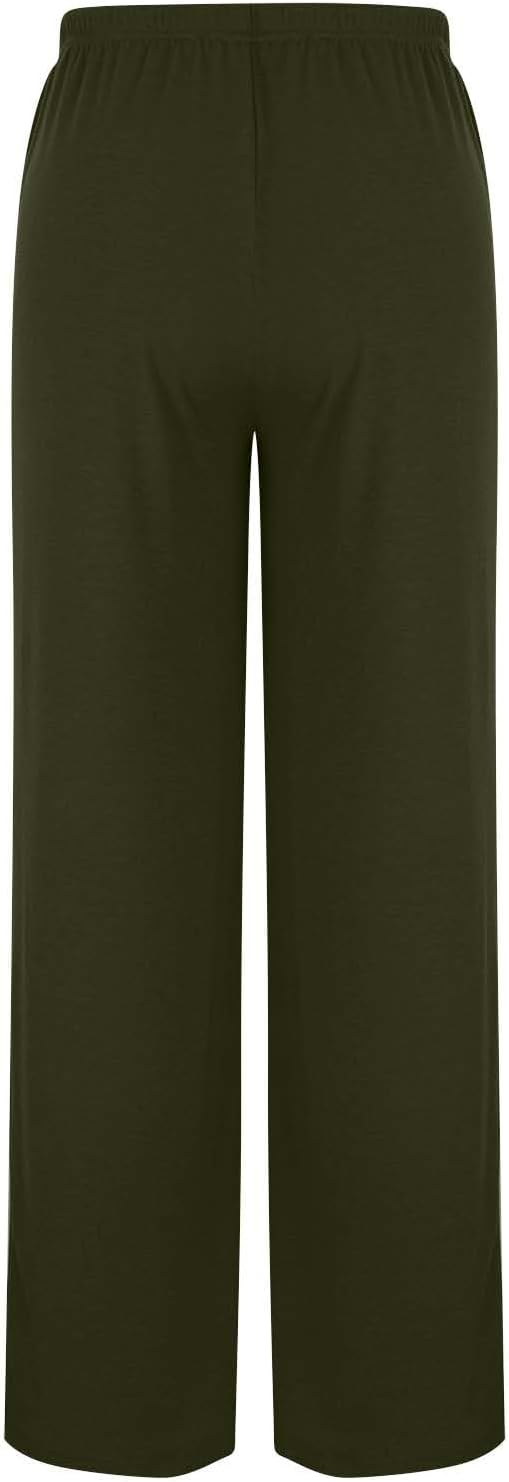 Womens Wide Leg Sweatpants Wide Leg Elastic Waisted Solid Color Baggy Lounge Pants Drawstring Fall Athletic Joggers