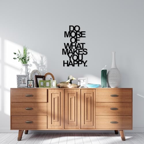 EDCIJB Do More Of What Makes You Happy Metal Wall Art Inspirational Motivational Wall Decor Positive Quotes for Home Office Living Room Bedroom Gift Idea for Friends