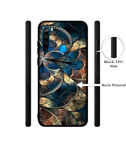 Image of Fractional Pattern Design Premium 2D Printed Metal Back Case Cover for Mi Redmi Note 8 4G