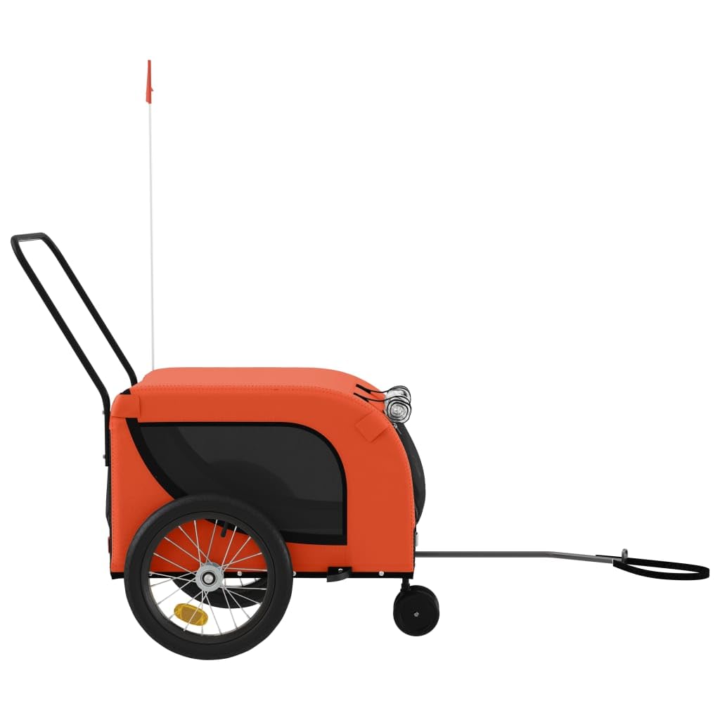 Homgoday Muebles de jardín, remolque de bicicleta para animales amarillo y negro Oxford y hierro