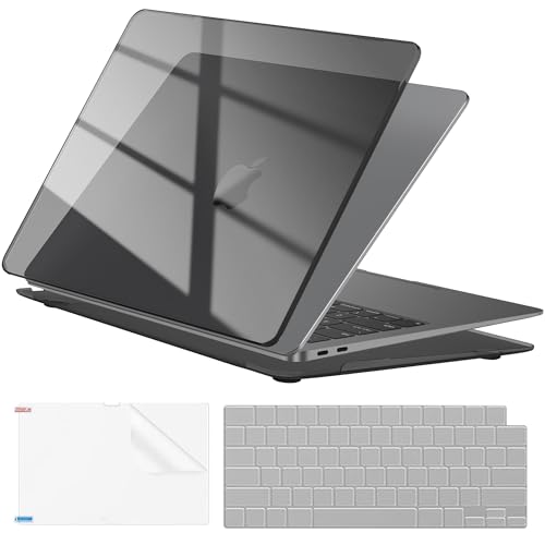 Image of EooCoo for MacBook Air 13.3 inch Case with Keyboard and Screen Protector | Ultra Thin and Transparent, Hard Case Compatible with MacBook Air 13.3 inch M1 Chip 2021-2018 with Retina Display