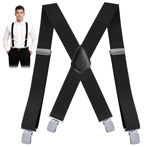 Biliant Hosenträger für Herren, Hosenträger Herren Extra Stark Breit 5 cm mit Sehr Starken Metall Clips Einstellbar Elastisch Einheitsgröße