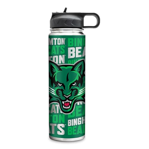 Rico Industries NCAA Binghamton Bearcats Standard 22oz Stainless Steel Tumbler with Lid - Great For Coffee, Tea, Water or Cocktails
