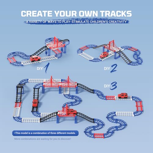 50% Off DIY Construction Race Track Set with Battery Car