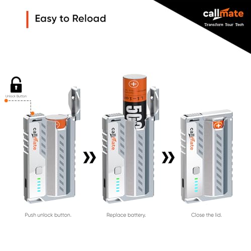 Image of Callmate Shotgun 23W PD Fast Charging 15000mAh Power Bank with USB-C PD Output, Lightweight & Portable, Replaceable Cells with 3X 5000mAh for Smartphone (Lithium-Ion, 3X 5000mAh)