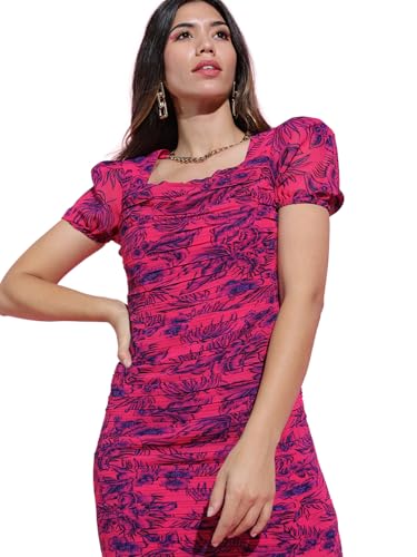 Image of Tokyo Talkies Women's Short Sleeves Square Neck Printed Dresses | Stylish Dresses | Casual Dresses