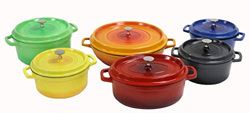 G.e.t. Ca-008-R/Bk Heiss Lightweight Cast Aluminum Braiser Pan / Casserole Dish, 4.5 Quart, Red #TOP4