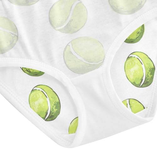 ZZKKO Tennis Ball Sport Girls Underwear Toddler Panties for Girls Comfort Brief Size 2-8T4