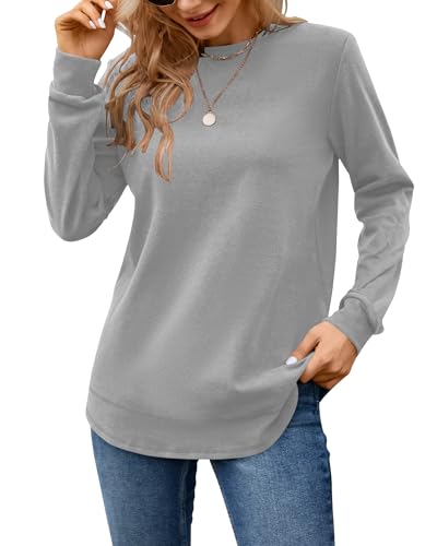 Image of MOLERANI Sweatshirts for Women Casual Long Sleeve Crewneck Shirt Tunic Tops | Pullovers, Soft Lightweight Warm Fabric, Loose Fit, Fall Winter Trendy Clothes, Daily Wear, Workout, Outdoor Outfits