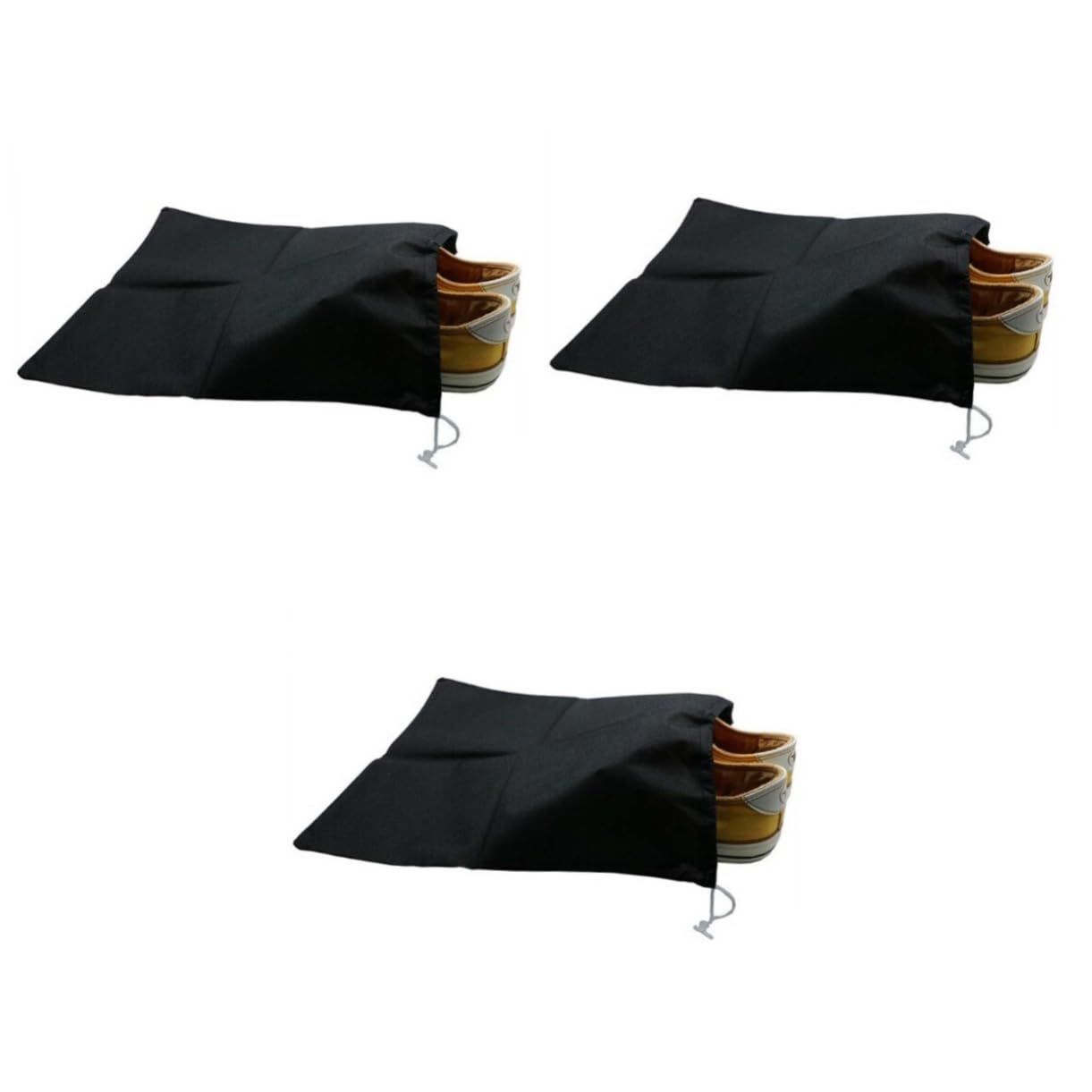 3stücke Pack Von Praktischen Schuhbeuteln Stoff Für Und Camping Und Staubdicht Schwarz Schutz Aufbewahrung Ihrer Schuhe