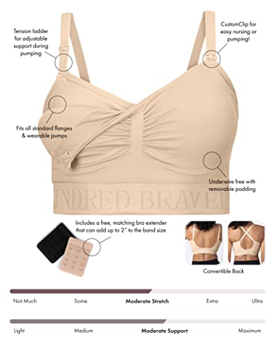 Kindred Bravely Sublime Convertible Hands Free Pumping Bra | Customizable All-In-One Pumping & Nursing Bra (Black, Small) #TOP1