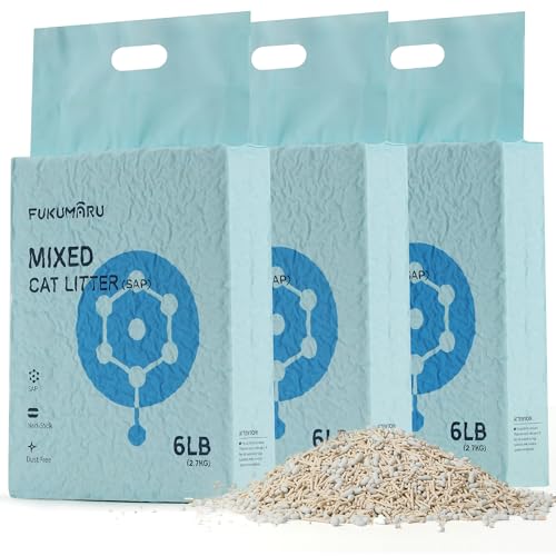 FUKUMARU Tofu Katzenstreu 7.5kg, schnell klumpendes Katzenstreu mit super saugfähigem Material, sofort absorbierend, staubfreies, geringe Spurenbildung, Geruchskontrolle