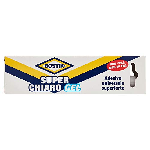 Bostik Superchiaro Gel innovativa formula adesivo a contatto universale in gel, non gocciola e non crea striature, per incollaggi verticali astuccio 50gr, giallo.