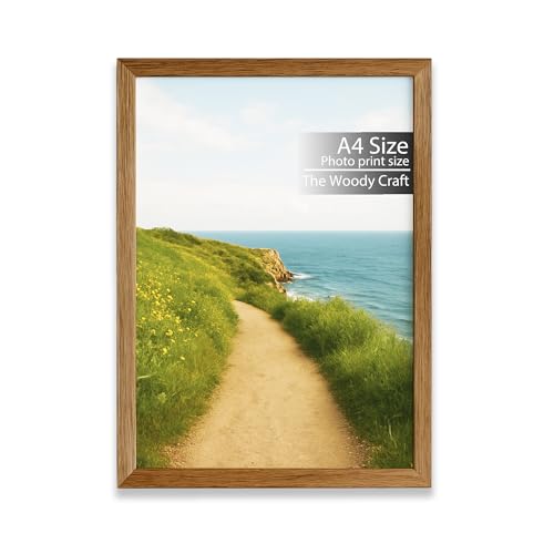 Image of A4 Photo Frame | Classic Brown Photo Frame For Wall | Wall Photo Frames For Home Decoration | Beautiful Wooden Photo Frames | Aesthetic Frame (8.3x11.7 inch, Brown)