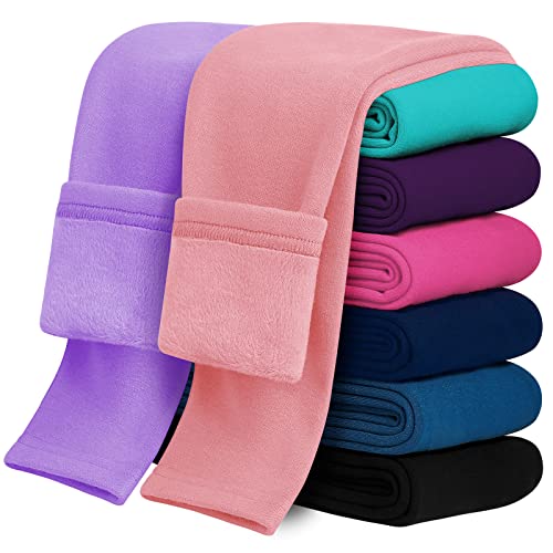 KEREDA Girls Fleece Lined Leggings Pack of 2 Winter Warm Pants Girls Clothes