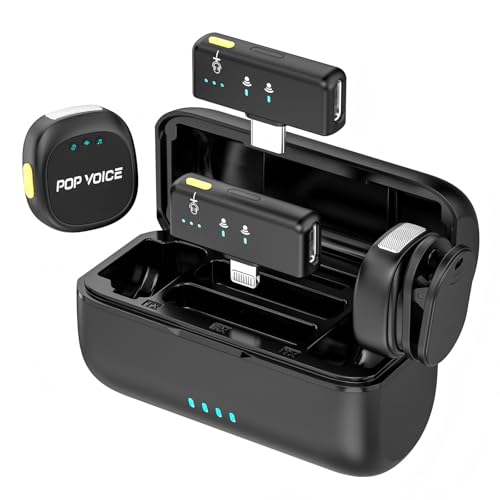 mini microphone for iphone android wireless mic with 40h battery noise cancellation 48khz 16-bit 164ft range magnetic amp clip on lavalier microphone for video recording youtube tiktok vlogging