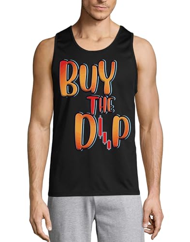 Débardeur trader Buy The Dip en coton noir avec graphisme bubble font pour homme
