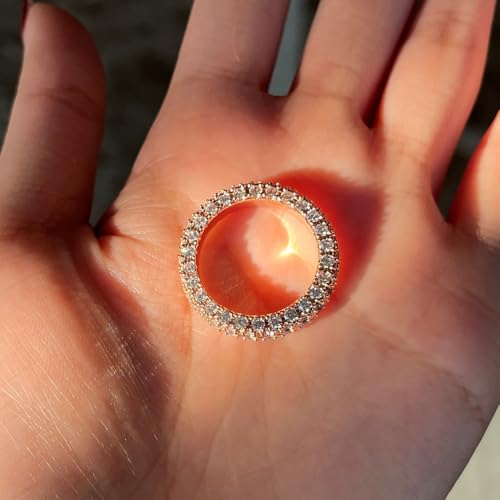 ENDLESSNESS & ETERNITY 14K White Gold Plated 3 Row CZ Cubic Zirconia Full Eternity Band Ring Statement Stackable Wedding Band for Women4