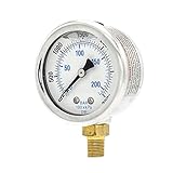Liquid Filled Lower Mount Pressure Gauge with 2