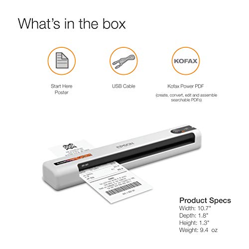 Epson RapidReceipt RR-60 Mobile Color Receipt & Document Scanner の商品画像 5
