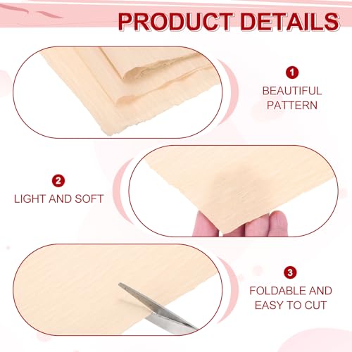 Image of MECCANIXITY Crepe Paper Roll 8.2ft Long 13 Inch Wide for Wedding Ceremony Various Large Festivals Decoration, Light Champagne