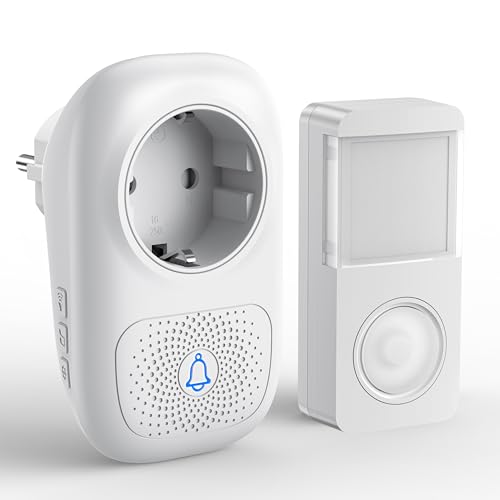 Sonnette sans Fil Exterieur Etanche, JeaTone Sonnette sans Fil de Porte IP55 Étanche Carillon...