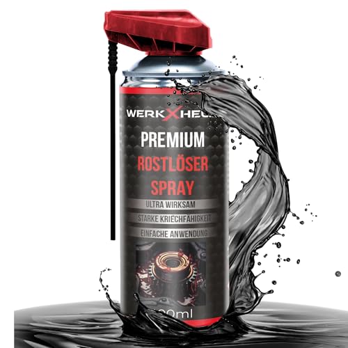 WerkXheld Rostlöser-Spray 400ml | Extrem starker Rostentferner & Kriechöl für Metall, Fahrrad, Auto & mehr | Anti-Rost-Spray | Multifunktionaler Entroster & Glühkerzenlöser