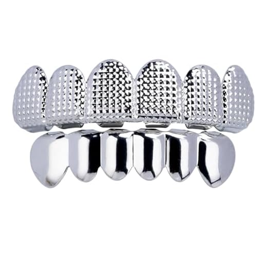 Hip Hop - Dientes metálicos Grillz para fiestas, diseño cuadrado, regalo para ella